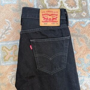 Levi's Black Straight Men's Jeans with Signature Patch